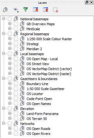 OS Open Data layers in QGIS
