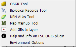 Tom.bio plugin for QGIS menu